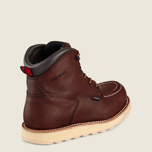 Red Wing Safety Boots Dark Brown - Mens Traction Tred - 6-inch Waterproof Toe - 2649-ZBGEJ